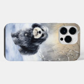 ハバニーズが雪のクリスマスを祝う iPhoneケース (裏面横)