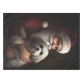 ハバニーズとサンタクロースフェスティバルクリスマス テーブルクロス (正面(横))