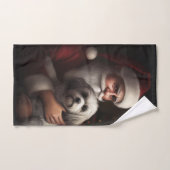 ハバニーズとサンタクロースフェスティバルクリスマス バスタオルセット (ハンドタオル)