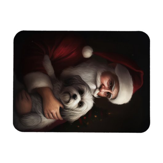 ハバニーズとサンタクロースフェスティバルクリスマス マグネット (横)