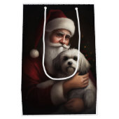 ハバニーズとサンタクロースフェスティバルクリスマス ミディアムペーパーバッグ (裏面)