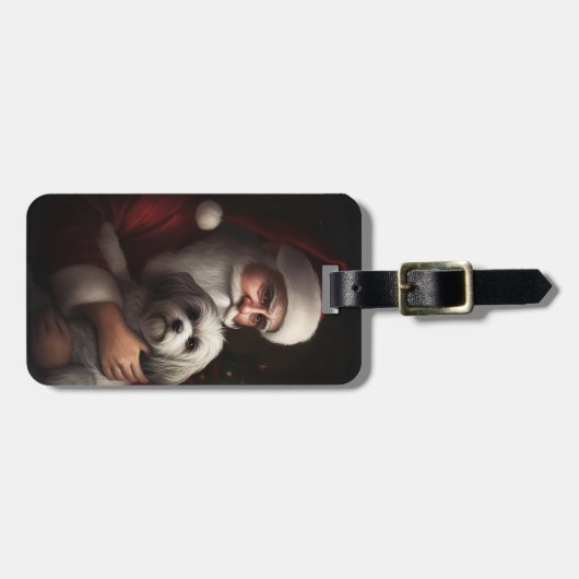 ハバニーズとサンタクロースフェスティバルクリスマス ラゲッジタグ (正面横)