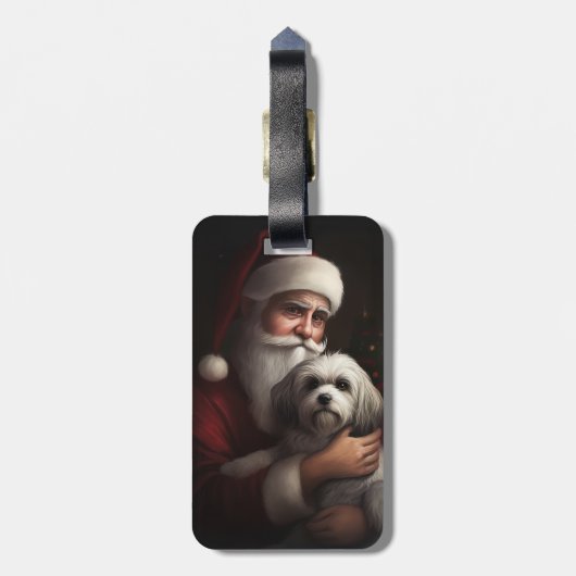 ハバニーズとサンタクロースフェスティバルクリスマス ラゲッジタグ (裏面縦)
