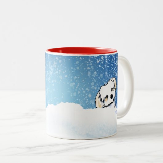 ハバニーズのクリスマスマグカップ ツートーンマグカップ (正面右)