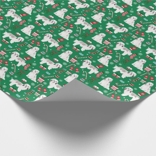 ハバニーズのクリスマス犬 ラッピングペーパー (角)