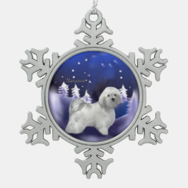 ハバニーズのクリスマス スノーフレークピューターオーナメント