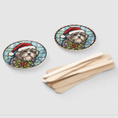 ハバニーズのステンドグラスのクリスマス ハンドファン (組立なし)