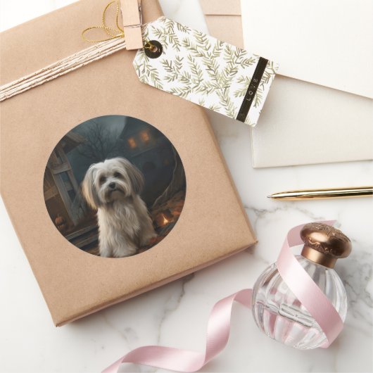 ハバニーズのハロウィーン怖い ラウンドシール (ギフト)