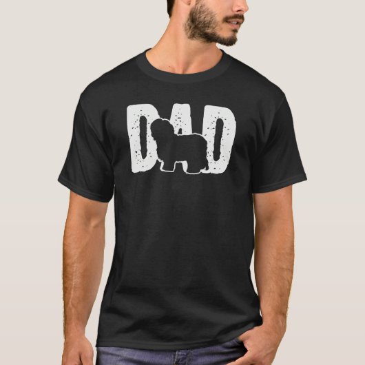 ハバニーズのパパ グラフィックス 犬 Tシャツ (正面)