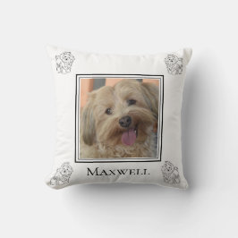 ハバニーズの写真とスケッチ パーソナライズされた クッション