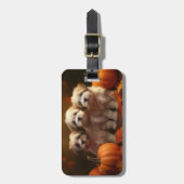 ハバニーズの子犬の秋デライトカボチャ ラゲッジタグ (正面縦)