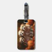 ハバニーズの子犬の秋デライトカボチャ ラゲッジタグ (裏面縦)