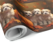 ハバニーズの子犬の秋デライトカボチャ ラッピングペーパー (ロールコーナー)