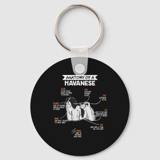 ハバニーズの所有者ギフトのおもしろい犬構造 キーホルダー (正面)