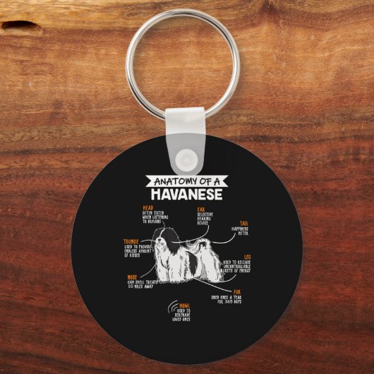 ハバニーズの所有者ギフトのおもしろい犬構造 キーホルダー (正面)