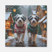 ハバニーズの犬 クリスマス スノー ホリデー マグネット (正面)