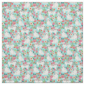 ハバニーズの花模様犬ミント ファブリック (見本)