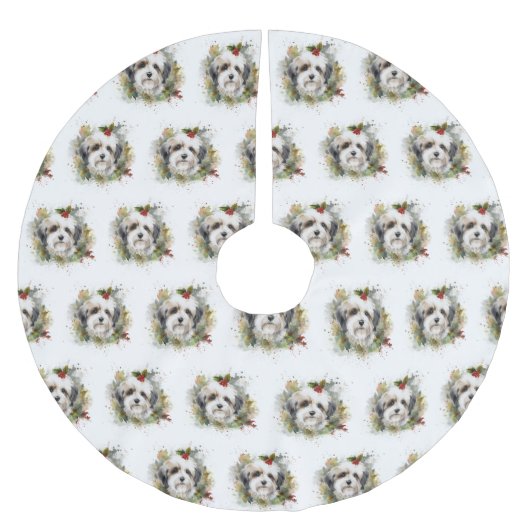 ハバニーズリースフェスティバルカップ ブラッシュドポリエステルツリースカート (正面)