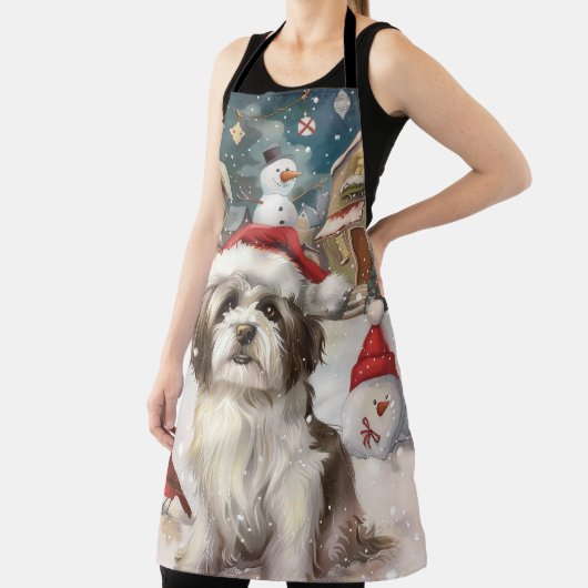 ハバニーズ冬のワンダーランドのクリスマスジョイ エプロン (インサイチュ)