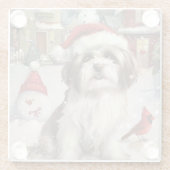 ハバニーズ冬のワンダーランドのクリスマスジョイ ガラスコースター (裏面)