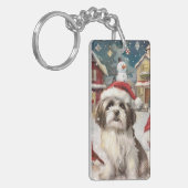 ハバニーズ冬のワンダーランドのクリスマスジョイ キーホルダー (正面左)