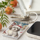 ハバニーズ冬のワンダーランドのクリスマスジョイ キーホルダー (正面右)