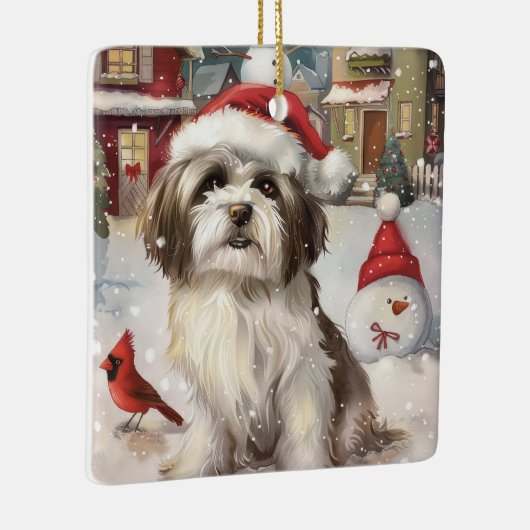 ハバニーズ冬のワンダーランドのクリスマスジョイ セラミックオーナメント (右)