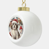 ハバニーズ冬のワンダーランドのクリスマスジョイ セラミックボールオーナメント (右)