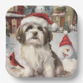 ハバニーズ冬のワンダーランドのクリスマスジョイ ペーパープレート (正面)