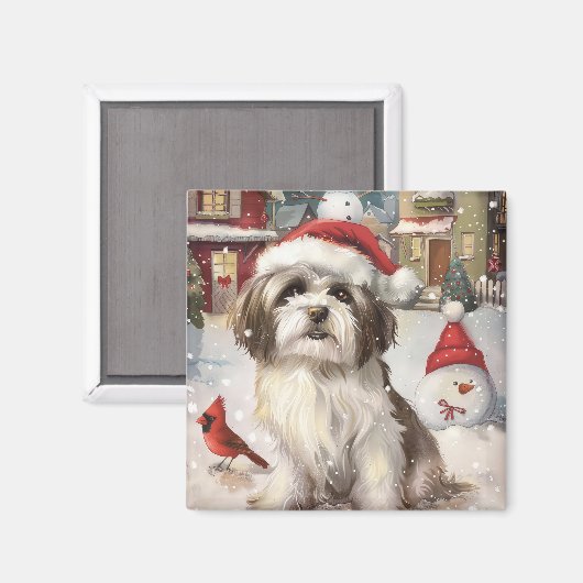 ハバニーズ冬のワンダーランドのクリスマスジョイ マグネット (正面/裏面)