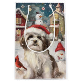 ハバニーズ冬のワンダーランドのクリスマスジョイ ミディアムペーパーバッグ (正面)
