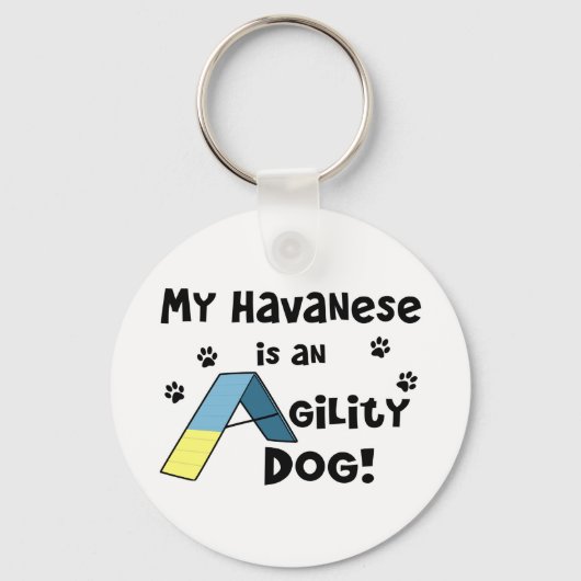 ハバニーズ敏捷犬 キーホルダー (正面)