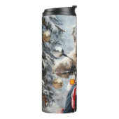 ハバニーズ犬がオートバイクリスマスに乗る タンブラー (回転左)