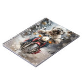 ハバニーズ犬がオートバイクリスマスに乗る ノートブック (左側)