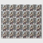 ハバニーズ犬がオートバイクリスマスに乗る ラッピングペーパー (フラット)