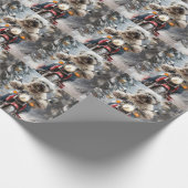 ハバニーズ犬がオートバイクリスマスに乗る ラッピングペーパー (角)