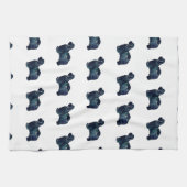 ハバニーズ犬がシルエット水彩 キッチンタオル (横)