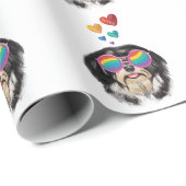 ハバニーズ犬とハートバレンタインデー投げピル ラッピングペーパー (ロールコーナー)