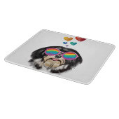 ハバニーズ犬とハートバレンタインデー カッティングボード (角)