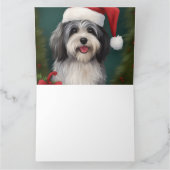 ハバニーズ犬と雪のクリスマス カード (内部)