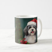 ハバニーズ犬と雪のクリスマス コーヒーマグカップ (正面右)