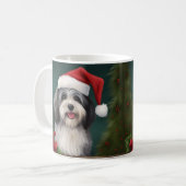 ハバニーズ犬と雪のクリスマス コーヒーマグカップ (正面左)