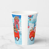 ハバニーズ犬のクリスマスデリバリートラック雪 紙コップ (右)