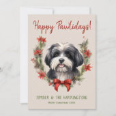 ハバニーズ犬のクリスマスハッピーパワリデイズハウリデイズ シーズンカード (正面)