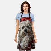 ハバニーズ犬のクリスマスフェスティバル エプロン (着用した状態)