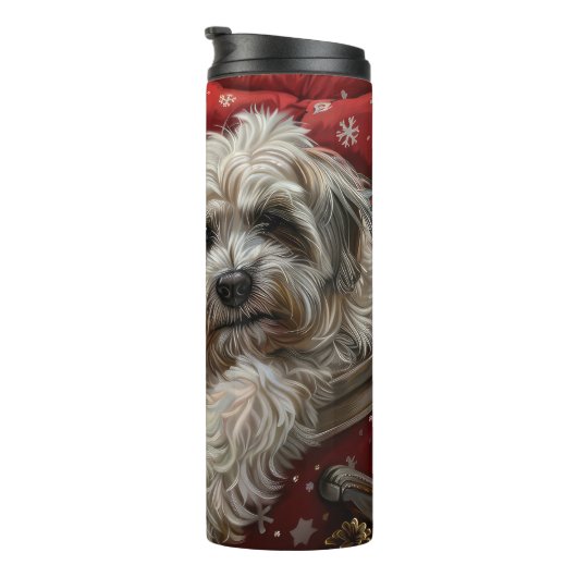 ハバニーズ犬のクリスマスフェスティバル タンブラー (回転右)