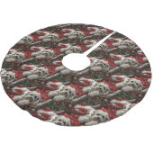 ハバニーズ犬のクリスマスフェスティバル ブラッシュドポリエステルツリースカート (アングル)