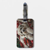 ハバニーズ犬のクリスマスフェスティバル ラゲッジタグ (裏面縦)