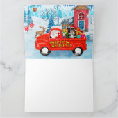 ハバニーズ犬のクリスマス配達トラックの雪 カード (内部)