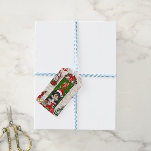 ハバニーズ犬のクリスマス ギフトタグ (より糸付き)